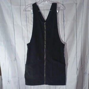 SO corduroy full zip bib dress